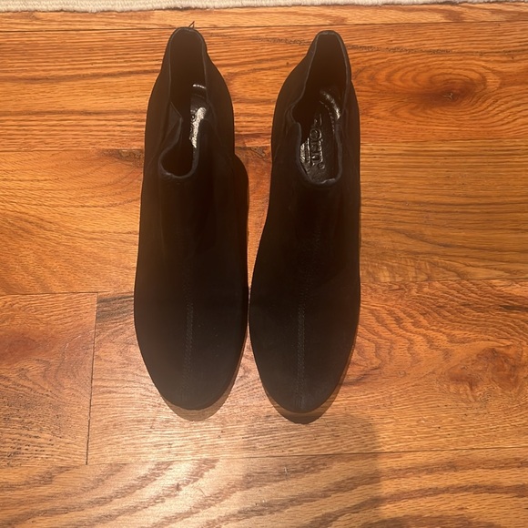 Bjorn Black Ankle Boots Wedge Heel - Picture 2 of 4